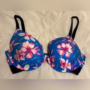 Pink Victoria Secret wear everywhere lightly lined t shirt bra floral